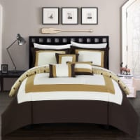 Chic Home Jouein 10 Piece Comforter Set Reversible Hotel Collection Color Block Bed in a Bag