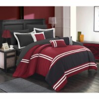 Chic Home 10 Piece Annabel Supersoft Oversized pieced color block banding collection Bed In a