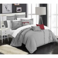 Chic Home 8 Piece Lucerne NEW FAUX LINEN FABRIC COLLECTION OVERSIZED AND OVERFILLED