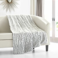 Crocodile Throw Blanket Faux Fur Super Soft Ultra Plush Micromink Backing Grey