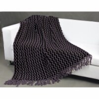 Olney Two Tone Chenille finished Acrylic throw blanket with ribbon insertion 50x60 Purple