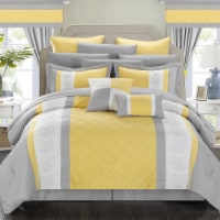 24 Piece Marlington Complete Pin tuck Embroidery bedding Comforter Set yellow king
