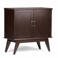Simpli Home Draper Mid-Century Hardwood Storage Cabinet - Auburn Brown
