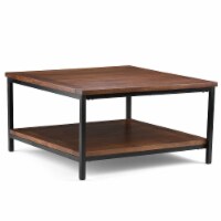 Simpli Home Skyler Square Coffee Table - Dark Cognac Brown