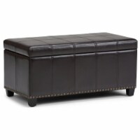 Simpli Home Amelia Storage Ottoman Bench - Tanners Brown