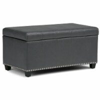 Simpli Home Amelia Storage Ottoman Bench - Stone Gray
