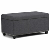Simpli Home Amelia Storage Ottoman Bench - Slate Gray