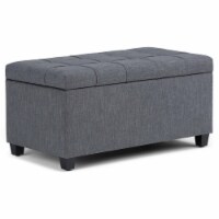Simpli Home Sienna Storage Ottoman Bench - Slate Gray