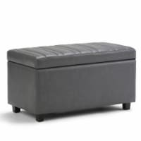 Simpli Home Darcy Storage Ottoman Bench - Stone Gray