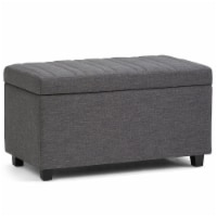 Simpli Home Darcy Storage Ottoman Bench - Slate Gray