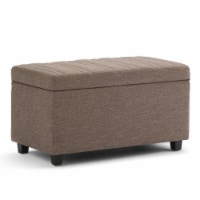 Simpli Home Darcy Linen Look Storage Ottoman Bench - Fawn Brown