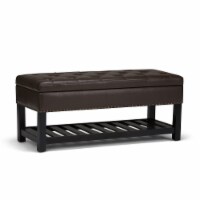 Simpli Home Lomond Storage Ottoman Bench - Tanners Brown