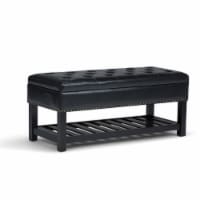 Simpli Home Lomond Storage Ottoman Bench - Midnight Black