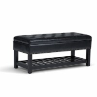 Simpli Home Lomond Storage Ottoman Bench - Midnight Black