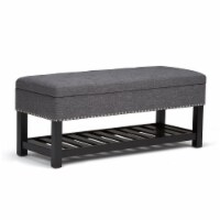 Simpli Home Lomond Storage Ottoman Bench - Stone Gray