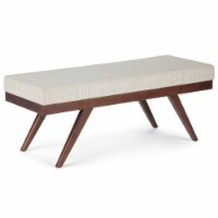 Simpli Home Chanelle Mid-Century Ottoman Bench - Platinum
