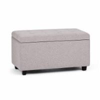 Cosmopolitan 34 in. W Rectangle Storage Ottoman in Cloud Gray Linen Look Fabric