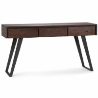 Simpli Home Lowry Console Table in Distressed Charcoal Brown
