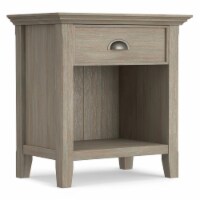 Simpli Home Acadian Wood 24 Transitional Bedside Nightstand Table in Gray