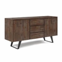 Simpli Home Lowry 60 Solid Wood Sideboard in Rustic Natural Aged Brown