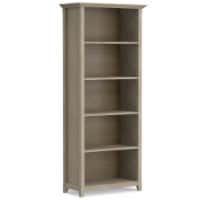 Simpli Home Amherst 5-Shelf Bookcase - Distressed Gray