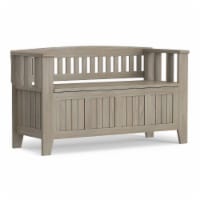 Simpli Home Acadian Wood 48 Transitional Entryway Bench in Gray