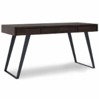 Simpli Home Lowry 54 Solid Wood Modern Computer Desk in Hickory Brown