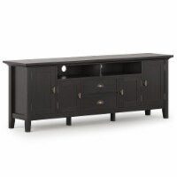 Simpli Home Redmond Wood 72 Transitional TV Media Stand in Hickory Brown For TVs up to 80