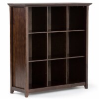 Simpli Home Acadian Wood Transitional 9 Cube Bookcase and Unit in Brunette Brown