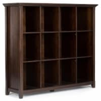 Simpli Home Acadian Wood 48 x 57 Transitional 12 Cube in Brunette Brown