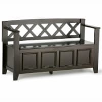 Simpli Home Amherst Solid Wood Entryway Lift-Top Storage Bench in Hickory Brown