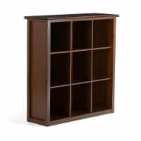 Simpli Home Artisan Wood Transitional 9 Cube Bookcase and Unit in Russet Brown