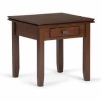 Simpli Home Artisan Wood 21 Square Transitional End Side Table in Russet Brown