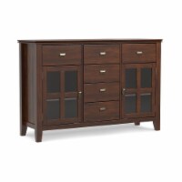 Simpli Home Artisan Wood 54 Transitional Sideboard Buffet Credenza in Russet Brown