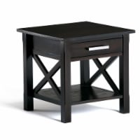 Simpli Home Kitchener Solid Wood End Table with Storage Drawer in Hickory Brown