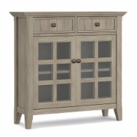 Simpli Home Acadian Wood 36 Transitional Entryway Hallway Cabinet in Gray