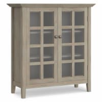 Simpli Home Acadian Wood 39 Transitional Medium Cabinet in Gray