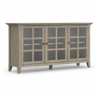 Simpli Home Acadian Wood 62  Transitional Cabinet in Gray