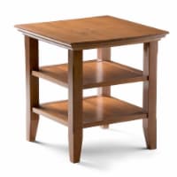 Simpli Home Acadian Wood 19 Square Transitional End Table in Light Golden Brown