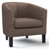 Simpli Home Austin 30   Contemporary Tub Chair in Light Mocha Linen Look Fabric