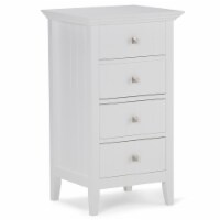Simpli Home Acadian 32.1  H x 18.1  W Four Drawer Floor Bath Cabinet in Pure White