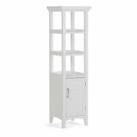 Simpli Home Avington Contemporary Wooden Bath Storage Tower in Pure White