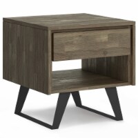 Lowry SOLID ACACIA WOOD & Metal 22 in Wide Square End Side Table