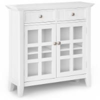 Simpli Home Acadian Wood 36 Transitional Entryway Hallway Cabinet in White