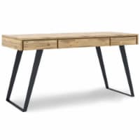 Simpli Home Lowry Solid Acacia Wood Writing Desk in Golden Wheat