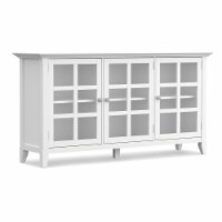 Simpli Home Acadian Solid Wood 62 Transitional Storage Cabinet in White