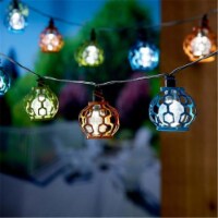 Smart Solar Gala Outdoor String Lights - Blue/Orange/Green Perspective: Main