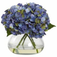 Nearly Natural 1357-BL Large Blooming Hydrangea With Vase - Blue