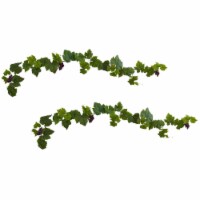 6-in Grape Leaf Deluxe Garland w/Grapes (Set of 2)