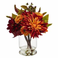 12-in Dahlia & Mum w/Vase Arrangement
